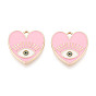 Подвески из эмали и сплава, без кадмия, без никеля и без свинца, сердце с очарованием глаз, золотой свет, стойки покрытие