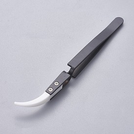 Stainless Steel Beading Tweezers, with Porcelain