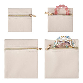 2шт. 2 стили прямоугольные квадратные сумки из искусственной кожи для ювелирных изделий подарочные сумки на молнии, подарочные пакеты для упаковки ювелирных изделий для сережек колец браслетов