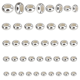 80 шт 4 стили латунные бусины, с резиной внутри, ползунки, долговечный, рондель