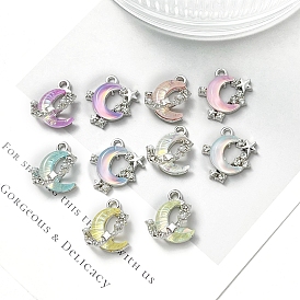 Platinum Alloy & Resin Pendants, Moon