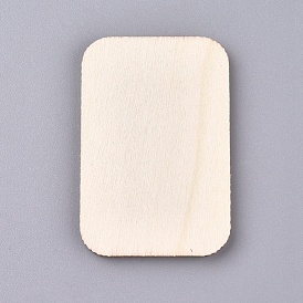 Cabujón de madera de álamo, Rectángulo, la etiqueta en blanco
