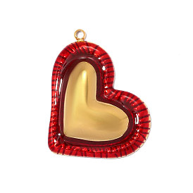 304 нержавеющей стальной эмали подвески, шарма сердца, реальный 18 k позолоченный, ионное покрытие (ip), долговечный