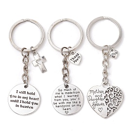 Alloy Keychain, with Iron Findings, Word Charm