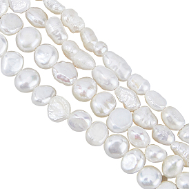 2 нити 2 стили натуральные культивированные пресноводные жемчужные бусины нити, барочный жемчуг кеши жемчужные бусы, двух сторон полированной