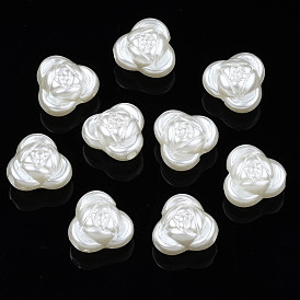 ABS Plastic Imitation Pearl Beads, Flower