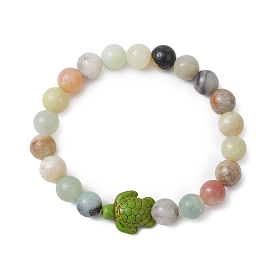 Natural Quartz Beaded Stretch Bracelets for Women, Tortoise