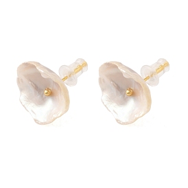 Sterling Silver Studs Earrings, with Natural Pearl,  Jewely for Women, Flower