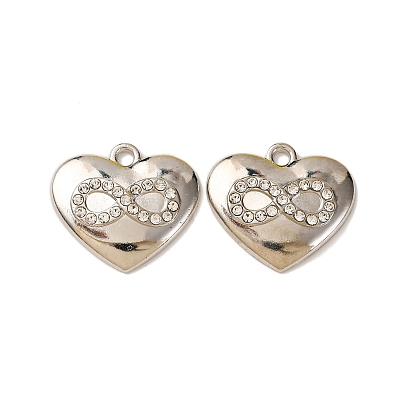 Сплава с стразами подвески, сердце
