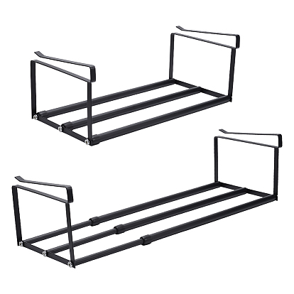 2шт. выдвижная пластиковая полка для обуви без сверления, стальной металлический подвесной органайзер для обуви, прямоугольные