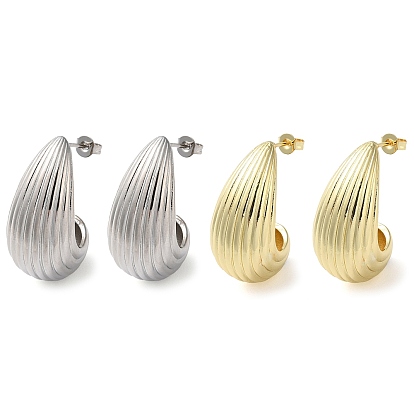 Teardrop Brass Stud Earrings for Women, Long-Lasting Plated, Lead Free & Cadmium Free