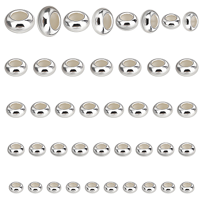 80 шт 4 стили латунные бусины, с резиной внутри, ползунки, долговечный, рондель