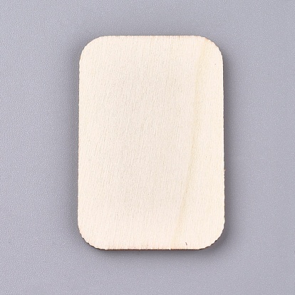 Cabujón de madera de álamo, Rectángulo, la etiqueta en blanco