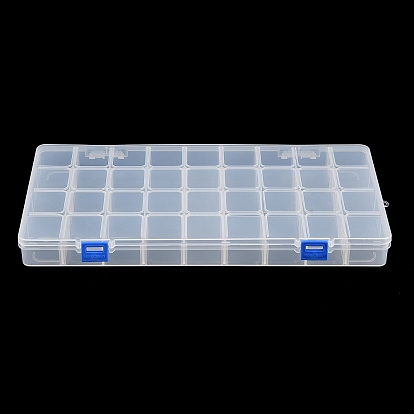 36-Grid Plastic Storage Cases, with Removable Dividers, for Small Parts, Hardware and Craft, Rectangle