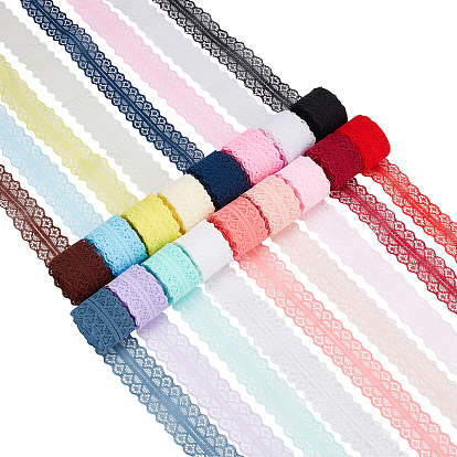 17 ribete de encaje no elástico de colores, cinta de poliéster para hacer joyas