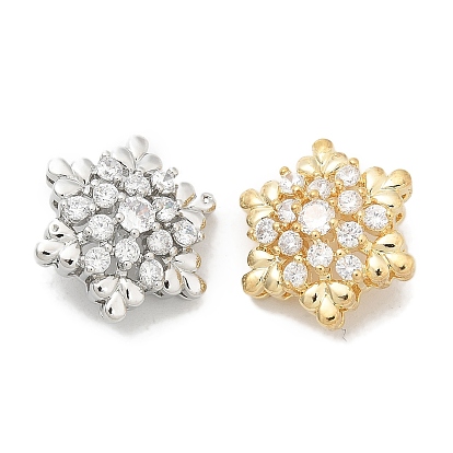 Стойка покрытие латунные микропаве прозрачные кубические циркониевые кнопки, долговечный, без свинца и без кадмия, снежинка, 1-луночное