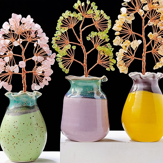 Украшения из натурального драгоценного камня дерево жизни, Медная проволока, энергетический камень фэн-шуй, подарок для женщин и мужчин, медитация