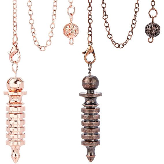 2шт 2 цвета латунная катушка биолокационные маятники, спиральный маятник, с карабин-лобстерами , пуля