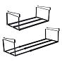 2Pcs Retractable Punch-free Plastic Shoe Rack, Steel Metal Hanging Shoe Organizer, Rectangle