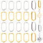 6 pares 2 colores 304 aretes tipo argolla de acero inoxidable, oval