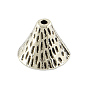 Rayures alliage de style tibétain cônes de perles sculptées apetalous, sans cadmium et sans plomb, 9x12mm, trou: 1.5 mm, environ 1080 pcs / 1000 g