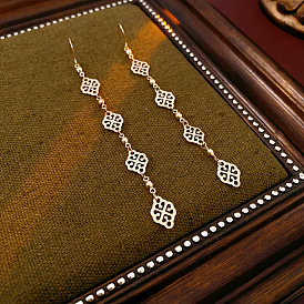 Латунные полые ромбы благоприятные облака подвесные серьги