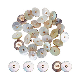 30 шт. 1-образные пуговицы из сплава с отверстием под хвостовик, плоско-круглые