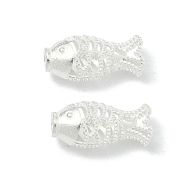 925 стерлингового серебра полые шарики, рыба, с печатью 925