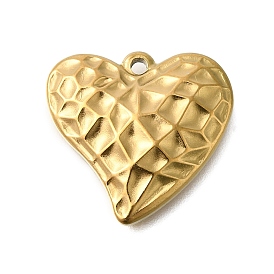 PVD Vacuum Plating 201 Stainless Steel Pendants, Heart Charm