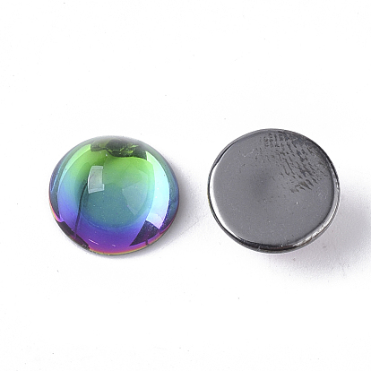 Transparent K9 Glass Cabochons, Flat Back, Half Round/Dome