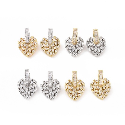 Прозрачные серьги-кольца с сердцем из кубического циркония, украшения из латуни для женщин