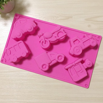 Airplane & Motorcycle & Car & Van & Bus & Tractor Cake Silicone Molds, Bake Molds