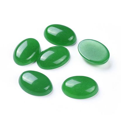 Natural White Jade Cabochons,  Dyed, Oval