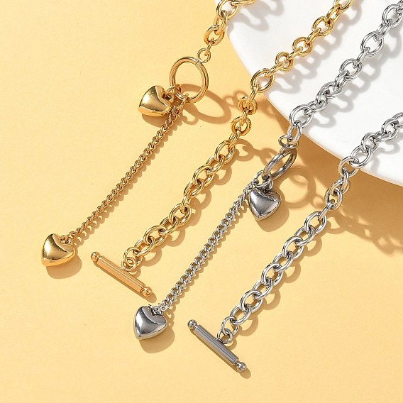 304 ожерелья из нержавеющей стали в форме сердца для женщин