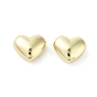 Perles en laiton de coeur de placage de support, sans cadmium et sans plomb, plaqué longue durée