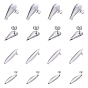 304 Stainless Steel Stud Earring Findings, with Loop, Horse Eye & Teardrop