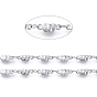 304 Stainless Steel Link Chains, Soldered, with Spool, Butterfly