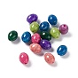Crackle Opaque Acrylic Beads, Imitation Turquoise, Oval