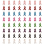 Alloy Enamel Pendants, October Breast Cancer Pink Awareness Ribbon Shape, Light Gold Plated