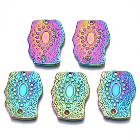 Rainbow Color 304 Stainless Steel Pendant Rhinestone Settings, Cadmium Free & Nickel Free & Lead Free