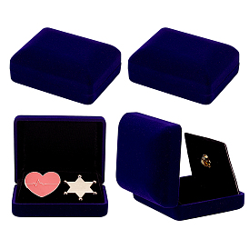 Пластиковый чехол с бархатными упаковочными коробками для брошей, прямоугольные