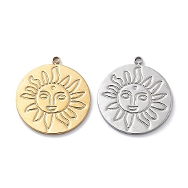 Вакуумное покрытие pvd 304 подвески из нержавеющей стали, плоский круглый с солнечным шармом