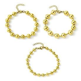 Ионное покрытие (IP) 304 браслеты-цепочки с круглыми шариковыми звеньями из нержавеющей стали для женщин