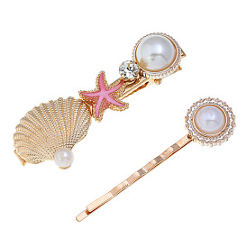 Sea Bebe Shell Starfish Hair Accessories Set - Clip Combo for Women, Side Clip.