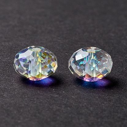 Perles de verre transparentes à facettes, couleur ab , abaque