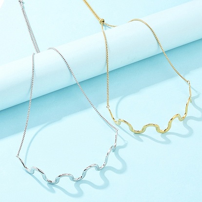 304 Ожерелья-чокеры из нержавеющей стали с волнистыми линиями, ионное покрытие (ip)