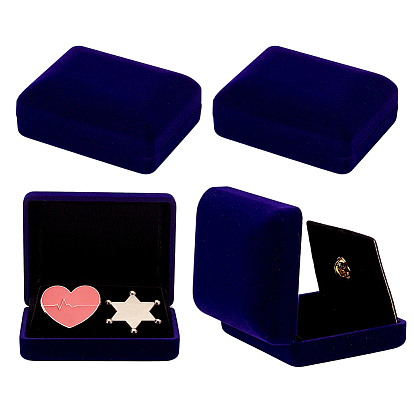 Пластиковый чехол с бархатными упаковочными коробками для брошей, прямоугольные