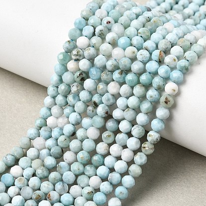 Природные ларимар бисер нитей, граненые, круглые