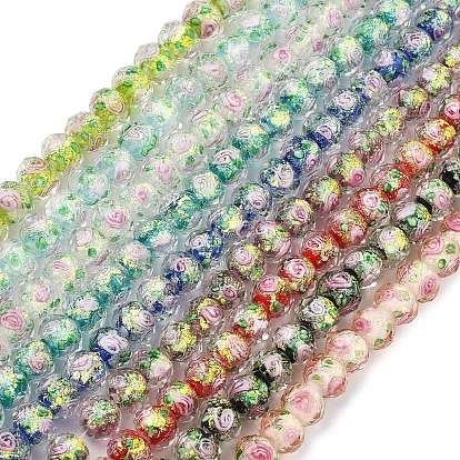 Нити из фольги в технике лэмпворк, RONDELLE с цветком, граненые