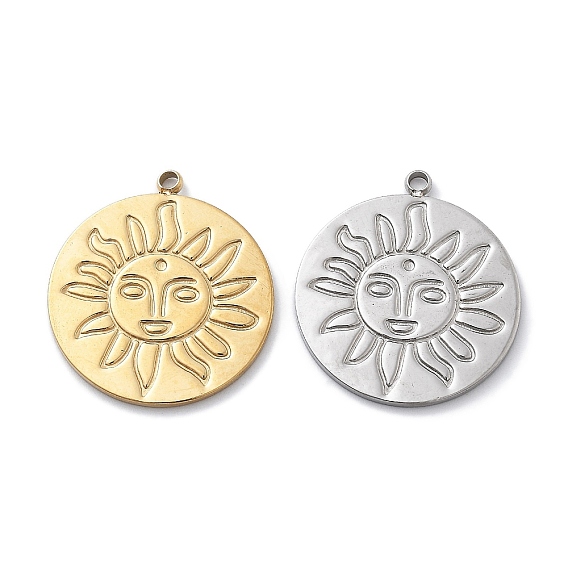 Вакуумное покрытие pvd 304 подвески из нержавеющей стали, плоский круглый с солнечным шармом